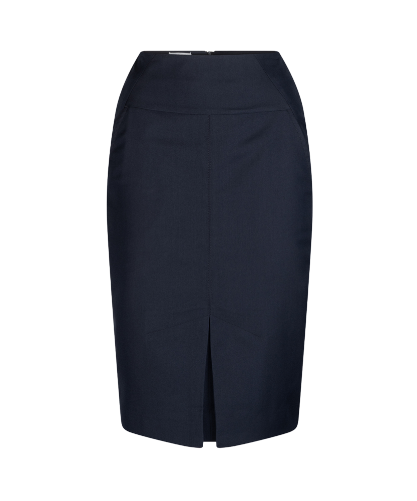 301-MG-NVY Pencil line pocket skirt
