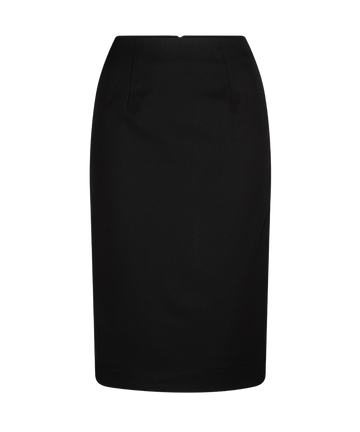 319-MF-BLK Mid length pencil line skirt