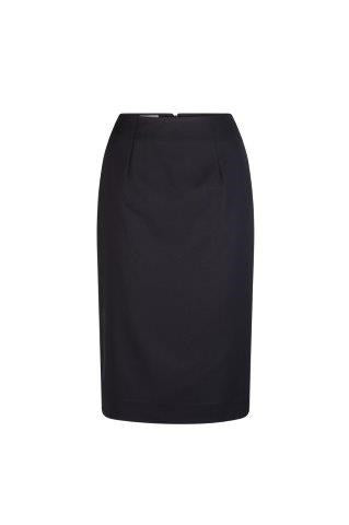 319-MF-NVY Mid length pencil line skirt