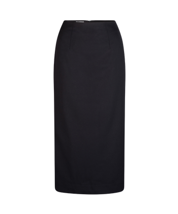 329D-MF-NVY Ankle length semi elastic skirt