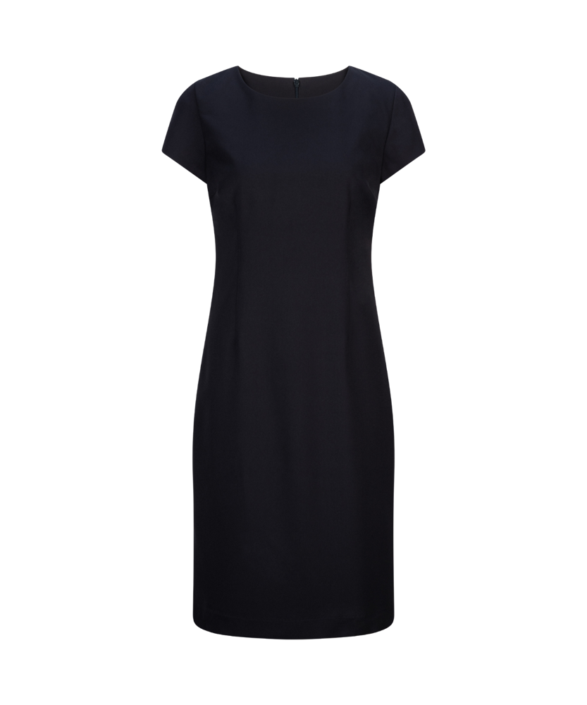 420-MF-NVY Cap sleeve semi fitted dress