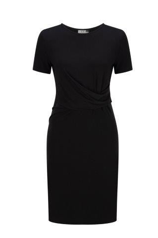 454-KN-BLK Stretch knit dress, Black