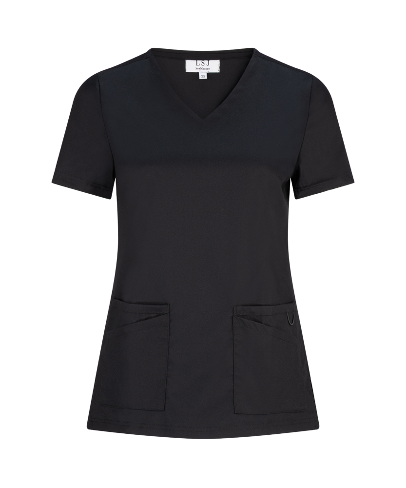 McKenna Ladies Scrub Top - 59063-PRS-BLK