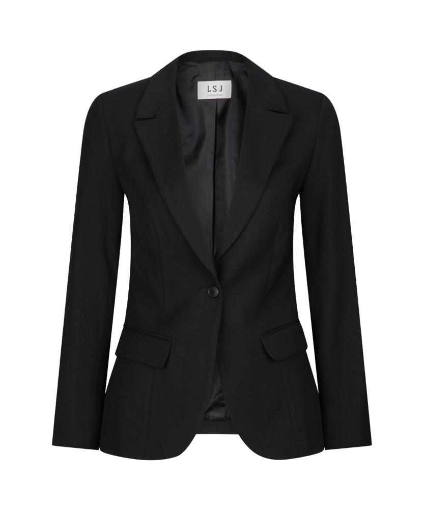 651-MF-BLK Single button jacket with pockets