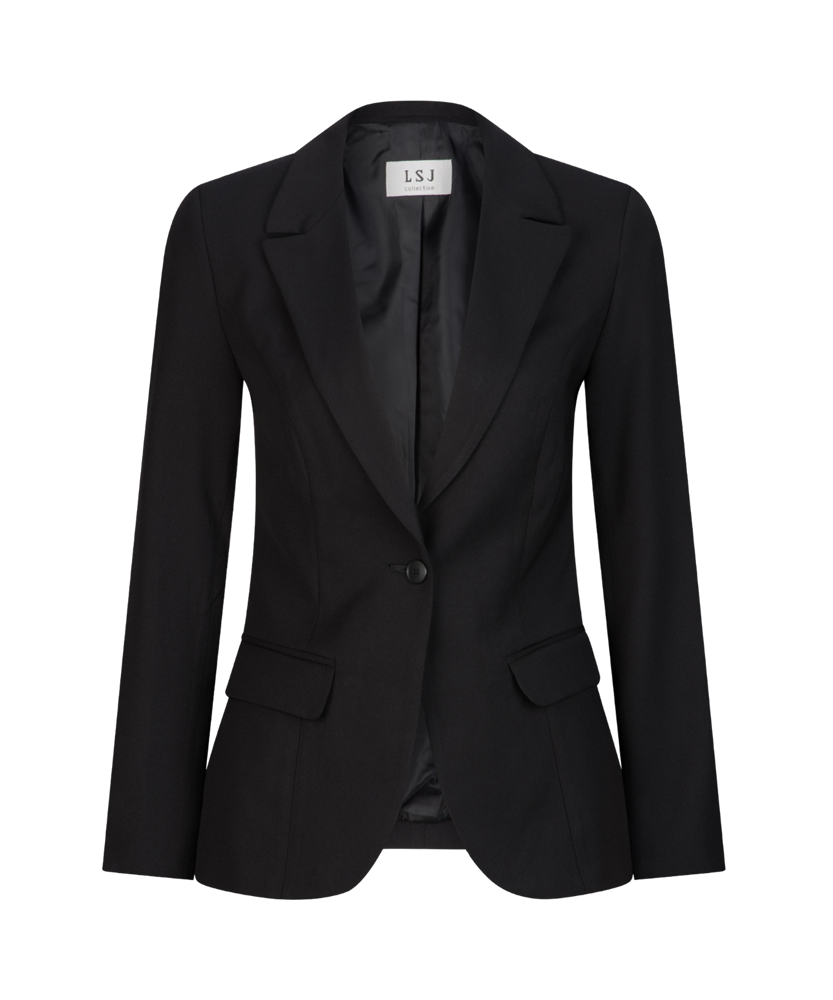 651-WT-BLK Single button jacket with pockets