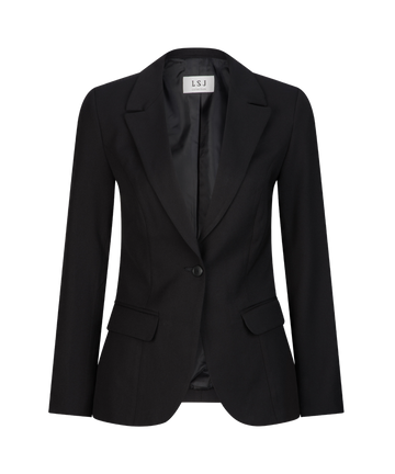 651-WT-BLK Single button jacket with pockets