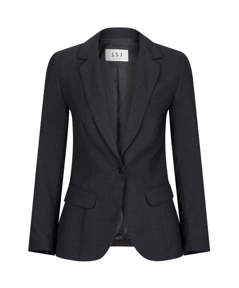 651-WT-CHA Single button jacket with pockets