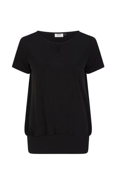 709-KN-BLK Keyhole neck banded top