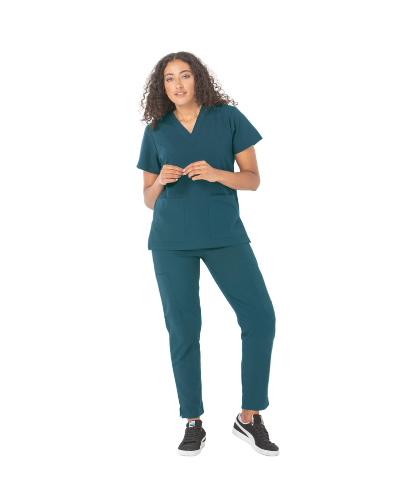 Unisex clinical stretch scrub top - 553-PS-PEA