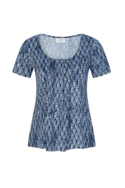 711-KN-P60 Round neck pleat front top