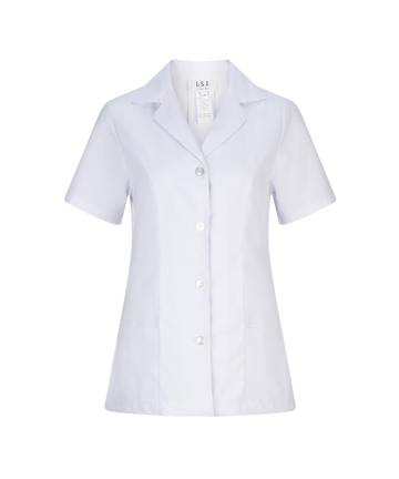 903S-LU-WHT Short sleeve button up Pharmacy jacket