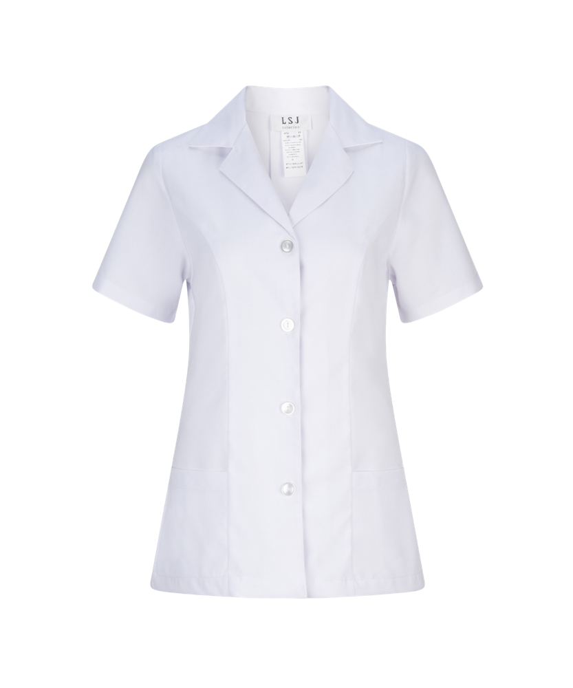 Short Sleeve Button Up Pharmacy Jacket by LSJ Collection