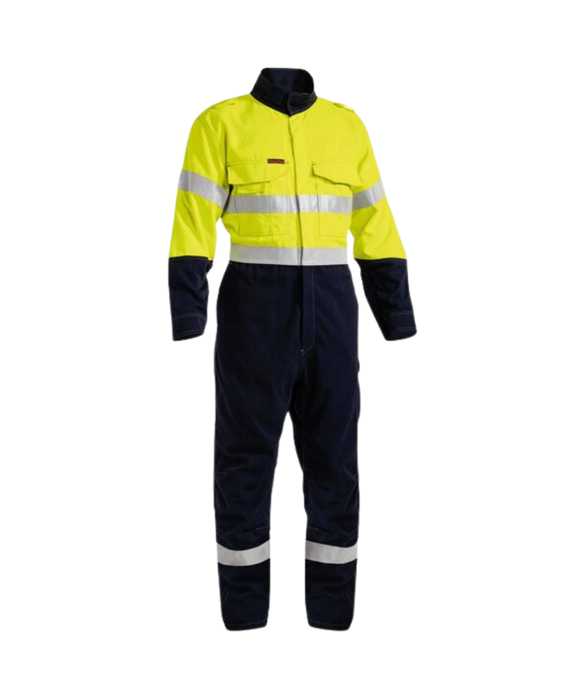 TENCATE TECASAFE PLUS TAPED 2 TONE HI VIS ENGINEERED FR VENTED COVERALL