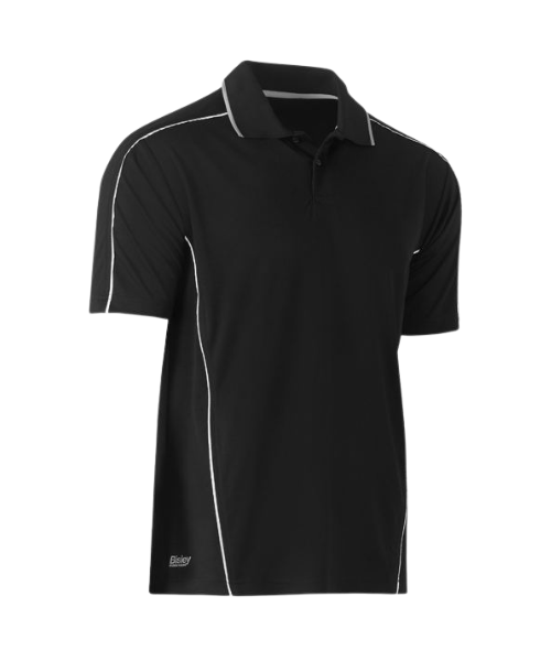 S/S cool mesh polo with reflective piping