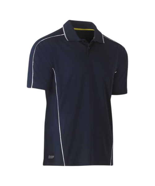 S/S cool mesh polo with reflective piping