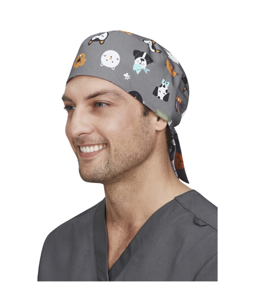 Unisex Printed Scrub Cap - Cheeky Pets