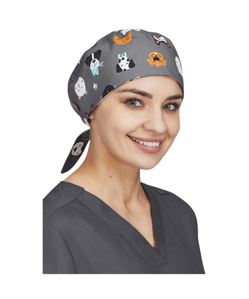 Unisex Printed Scrub Cap - Cheeky Pets
