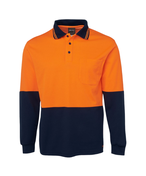 JB's HI VIS L/S COTTON BACK POLO