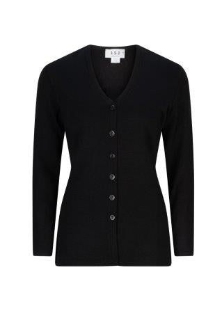 WBV4-BLK Long line 'easy fit' cardigan