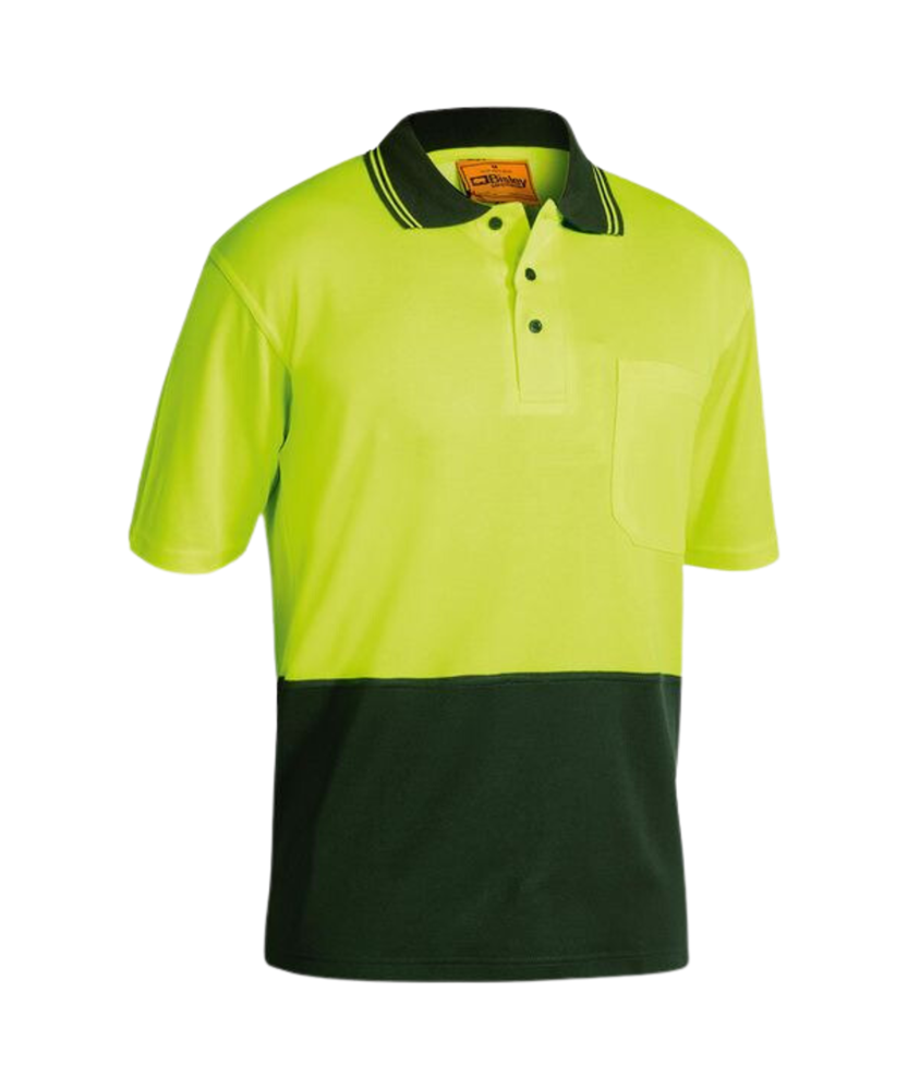 MEN'S  POLO SS FLURO YEL/BOT