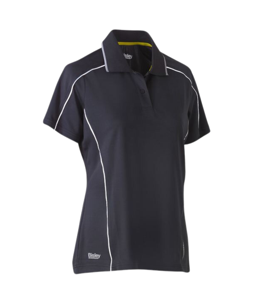 Womens cool mesh polo with reflective tape