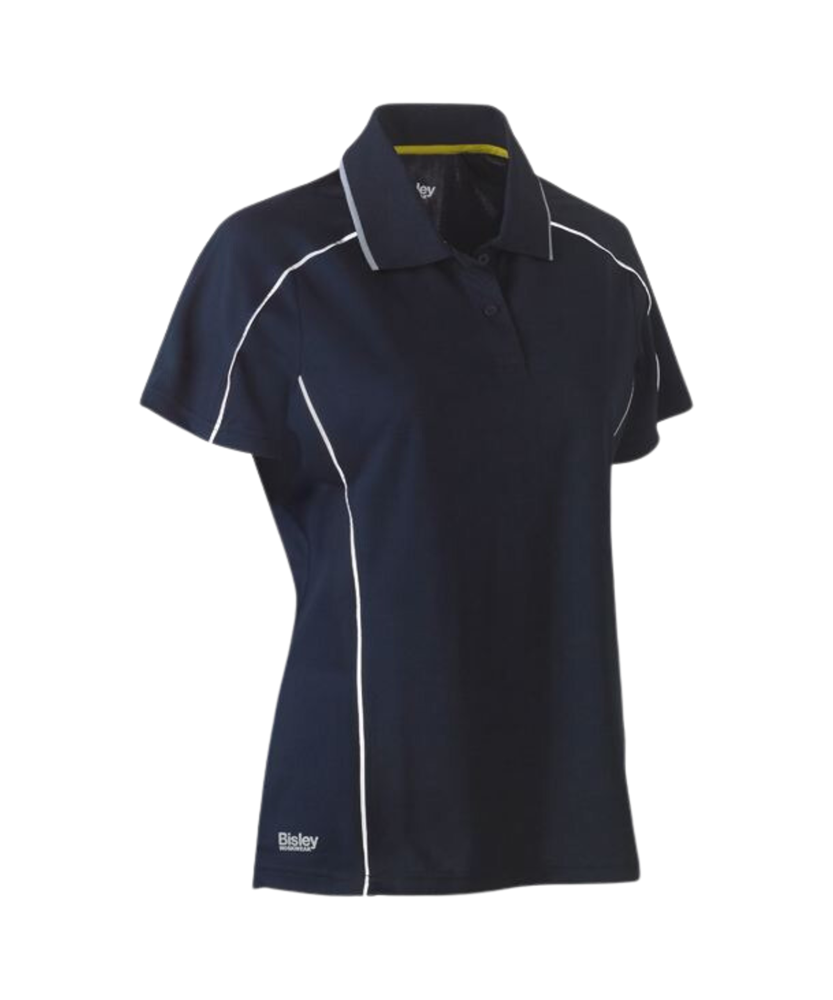 Womens cool mesh polo with reflective tape