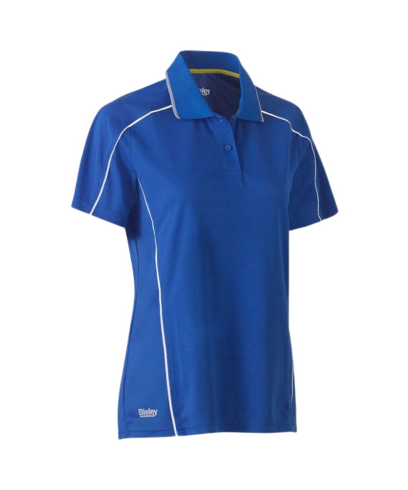 Womens cool mesh polo with reflective tape
