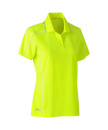 Womens cool mesh polo with reflective tape