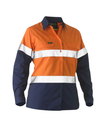 Recycled Woman's Taped Two Tone Hi Vis  Drill Shirt