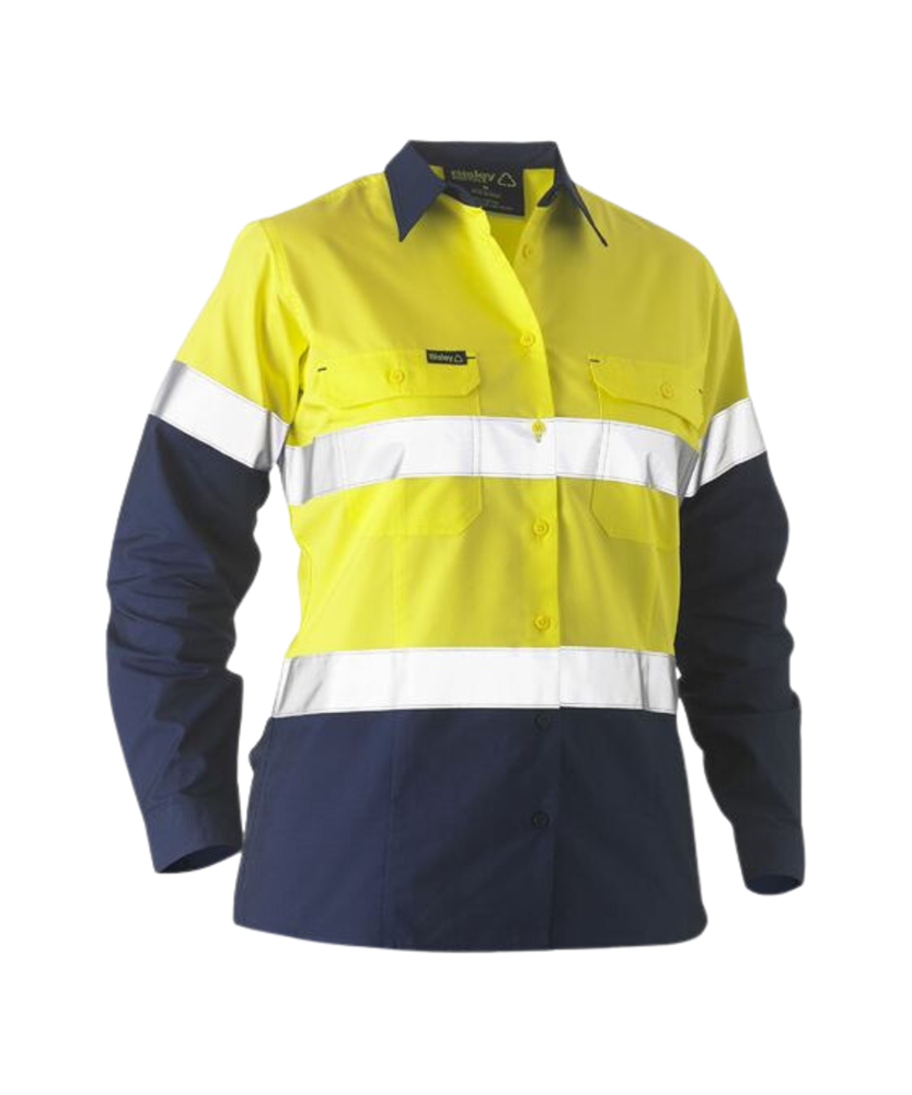 Recycled Woman's Taped Two Tone Hi Vis  Drill Shirt