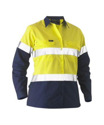 Recycled Woman's Taped Two Tone Hi Vis  Drill Shirt
