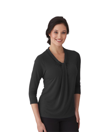 Top with 3/4 sleeve pleat neck Pippa knit