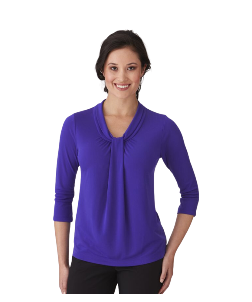Top with 3/4 sleeve pleat neck Pippa knit