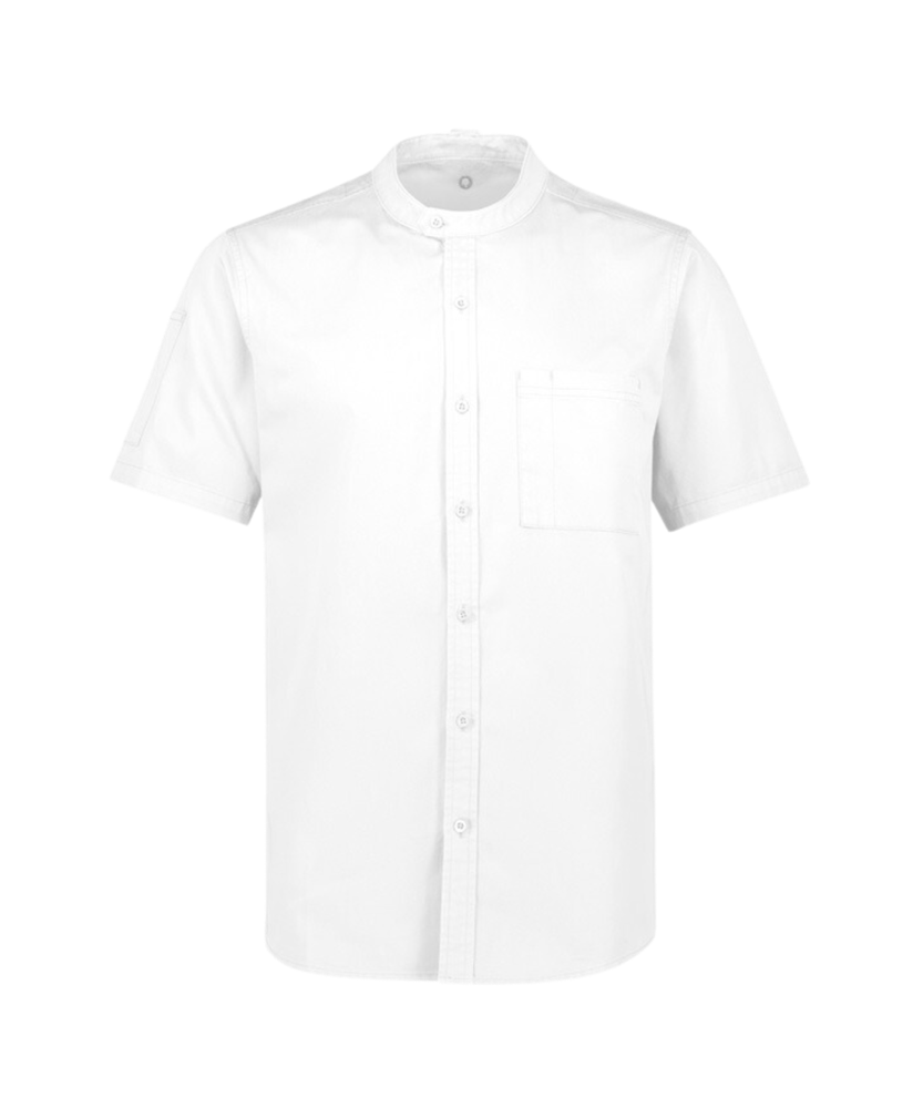 Men's Salsa Short Sleeve Chef Shirt in White colour